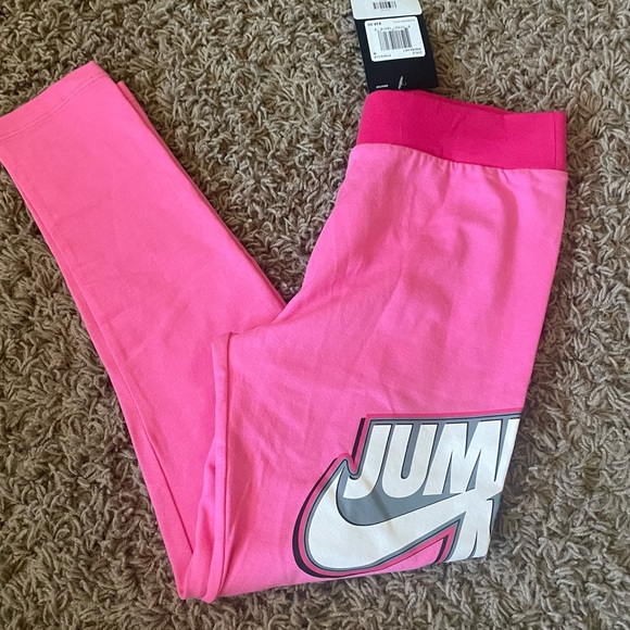 *NEW GIRLS Air Jordan JUMPMAN X NIKE LEGGINGS Pink Swoosh Medium 10-12 pinksicle - Picture 15 of 15